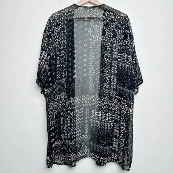 Daniel Rainn Womens One Size Print Over Open Kimono Sheer Fabric - Picture 12 of 12